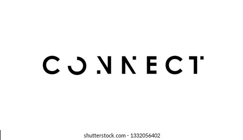 Connect Typography Design Black and White