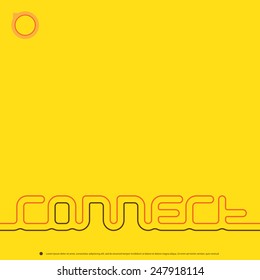 Connect - vector design template with original lettering for book or CD cover, brochure, flyer, poster, magazine, website, app mobile.