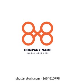 Connect Vector Logo. Creative abstract icon mark design template. Abstract logotype concept element sign shape.