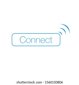 Connect WI-FI Wireles button with signal indicator rounded shape. Can be used for web, ui, apps, Stock Vector illustration isolated on white background.