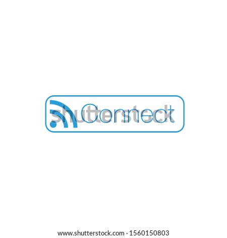 Connect WI-FI Wireles button with signal indicator rounded shape. Can be used for web, ui, apps, Stock Vector illustration isolated on white background.