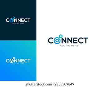 Connect wordmark logo design vector illustration