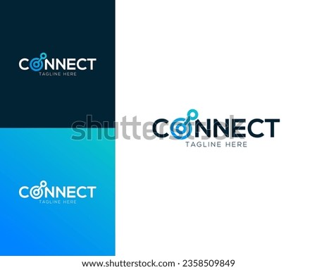 Connect wordmark logo design vector illustration