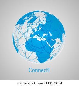 Connect World abstract concept art with map