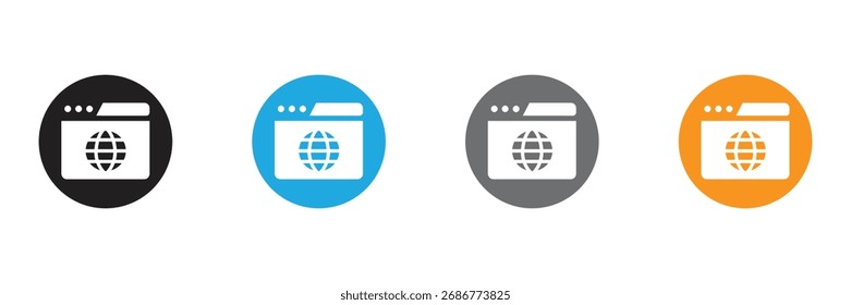 Connect with the world using these vibrant internet icons. Perfect for websites, apps, and digital platforms, these symbols represent global access and online connectivity.
