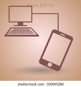 Connect your phone to the computer is completedvector icon