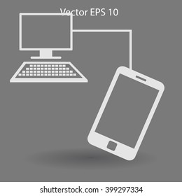 Connect your phone to the computer is completedvector icon