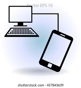 Connect your phone to the computer is completedvector icon