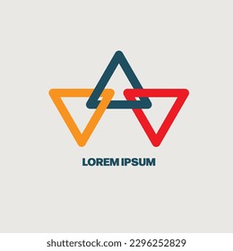 Connected abstract geometric shapes, business logo. Intertwined shapes, company vector icon