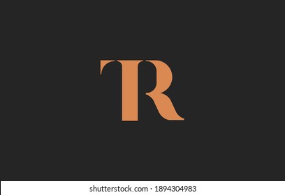 connected alphabet latter TR logo design