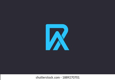 connected alphabet letter AR, RA logo design