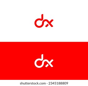 Connected alphabet letter DX, XD logo design.