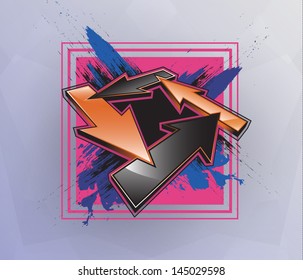 Connected arrows. EPS10.