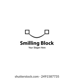 the connected blockchain logo combined with a smile makes this logo unique, suitable for your blockchain company.