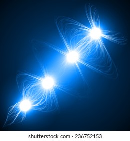 connected blue energy beams.