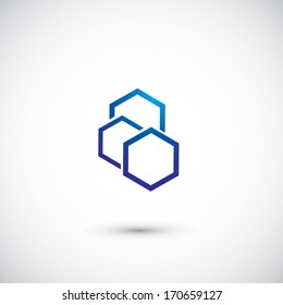 Connected by a blue cell.