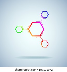 connected by a colored cell. Vector Graphics