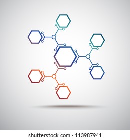 connected by a colored cell. Vector Graphics