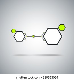 connected by a colored cell. Vector Graphics