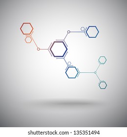 connected by a colored cell. Vector Graphics