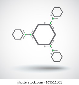 connected by a gray cell. Vector Graphics