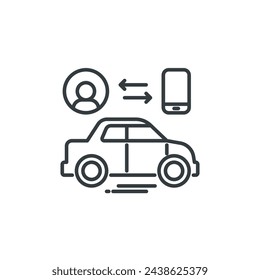 Connected car icon, vector illustration