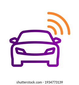 Connected Car Smart Driving Icon