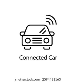 Connected Car vector icon stock illustration