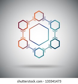 Connected cell.The hexagonal connection. Vector Graphics.