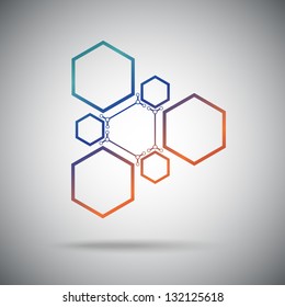 Connected cell.The ternary compound. Vector Graphics.