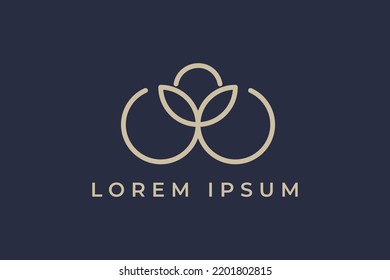 Círculo conectado, logotipo del spa de belleza de las flores