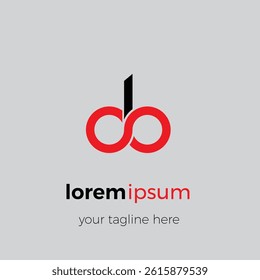 Connected Circle Logo Lowercase Letters DO, OB, or DB
