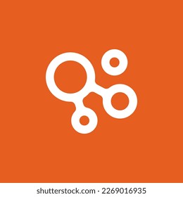 Connected Circle Logo Symbol Brand Icon Design Abstract Simple Minimal Medical Science Biology Chemical Substance Microbe Atom Matter