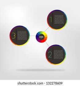  Connected circle speech diagram. colorfull vector infographic