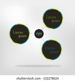  Connected circle speech diagram. colorfull vector infographic
