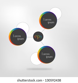 Connected circle speech diagram. vector. Infographic.