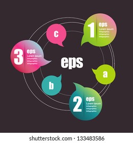 Connected circle speech diagram. Vector. Infographic.