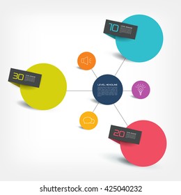 Connected circle speech diagram. vector. Infographic.