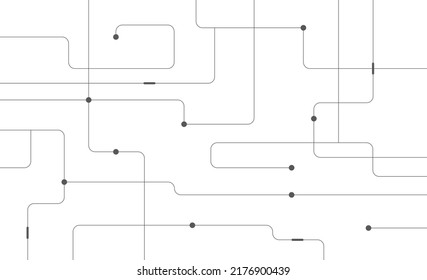 Plantilla de fondo de líneas y puntos conectados a la red de circuitos conectados. Vector gráfico de base de datos digital global vinculado a la cadena de bloqueo de tecnología