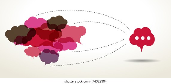 connected cloud speech bubbles