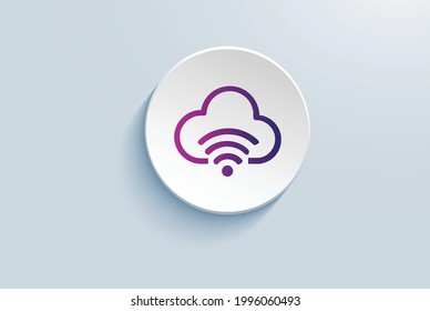 CONNECTED CLOUD WI-FI ICON VECTOR DESIGN