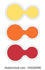 Connected colorful circle with border for web. Vector illustration.