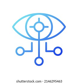 Connected contact lenses gradient linear vector icon. Artificial eye. Technology for vision correction. Thin line color symbol. Modern style pictogram. Vector isolated outline drawing