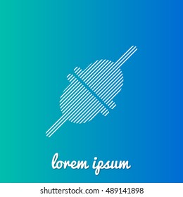 Connected cord White stroke fill with blue & green gradient background Icon / Logo Design