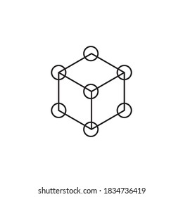connected cube vector icon design template