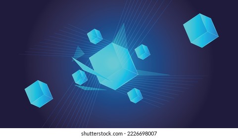 Connected cubes and interspersed lines