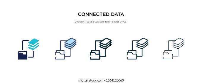 connected data icon in different style vector illustration. two colored and black connected data vector icons designed in filled, outline, line and stroke style can be used for web, mobile, ui
