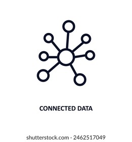 connected data icon. Thin line connected data icon from business and analytics collection. Outline vector isolated on white background. Editable connected data symbol can be used web and mobile