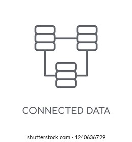 Connected data linear icon. Modern outline Connected data logo concept on white background from Business and analytics collection. Suitable for use on web apps, mobile apps and print media.