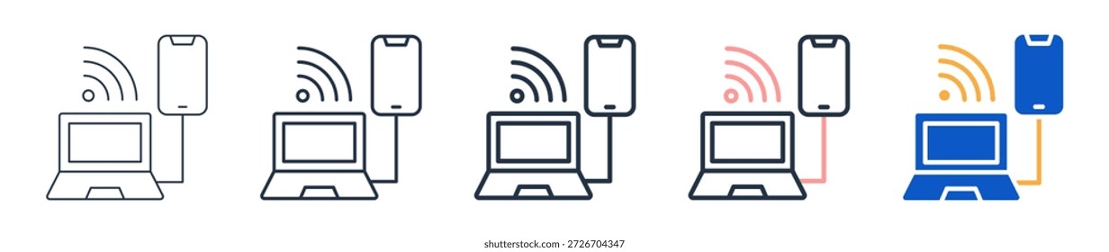 Dispositivo conectado ícones de estilo diferente definir ilustração de vetor.